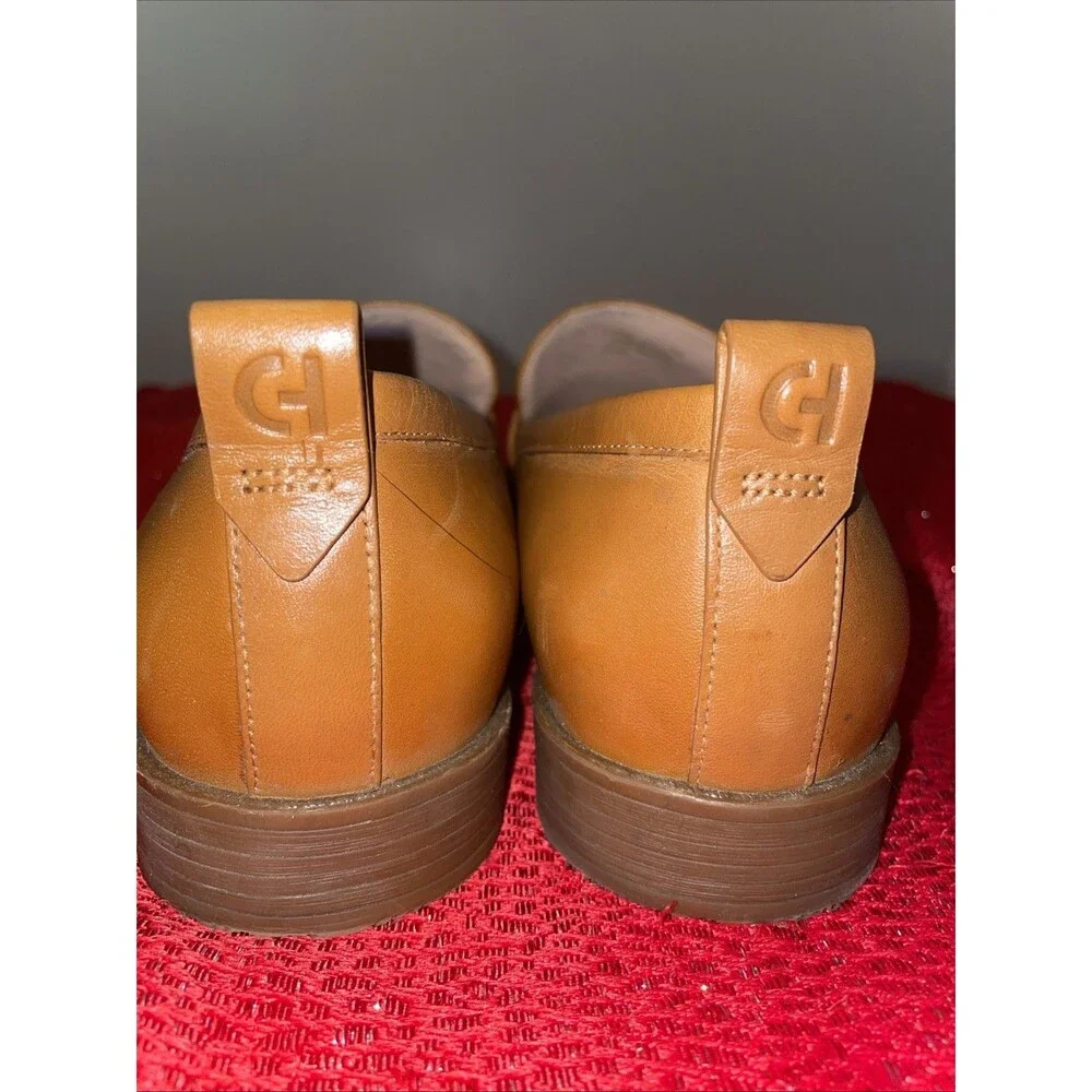 Cole Haan Women's Haverhill Penny Loafers British Tan Leather Size 10B $80 MSRP
